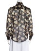 Victoria Beckham Silk Floral Print Button-Up Top