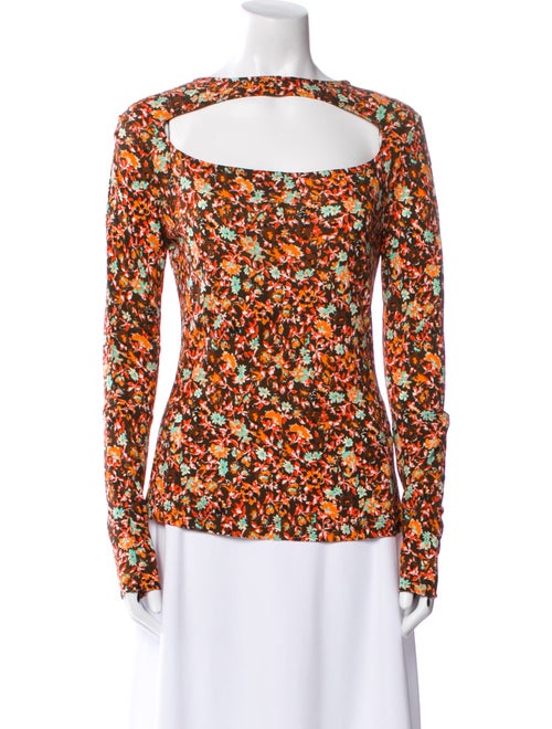 Victoria Beckham Floral Print Cowl Neck Blouse