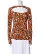 Victoria Beckham Floral Print Cowl Neck Blouse
