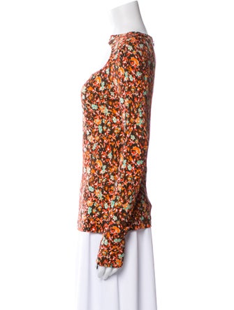 Victoria Beckham Floral Print Cowl Neck Blouse