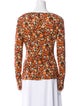 Victoria Beckham Floral Print Cowl Neck Blouse
