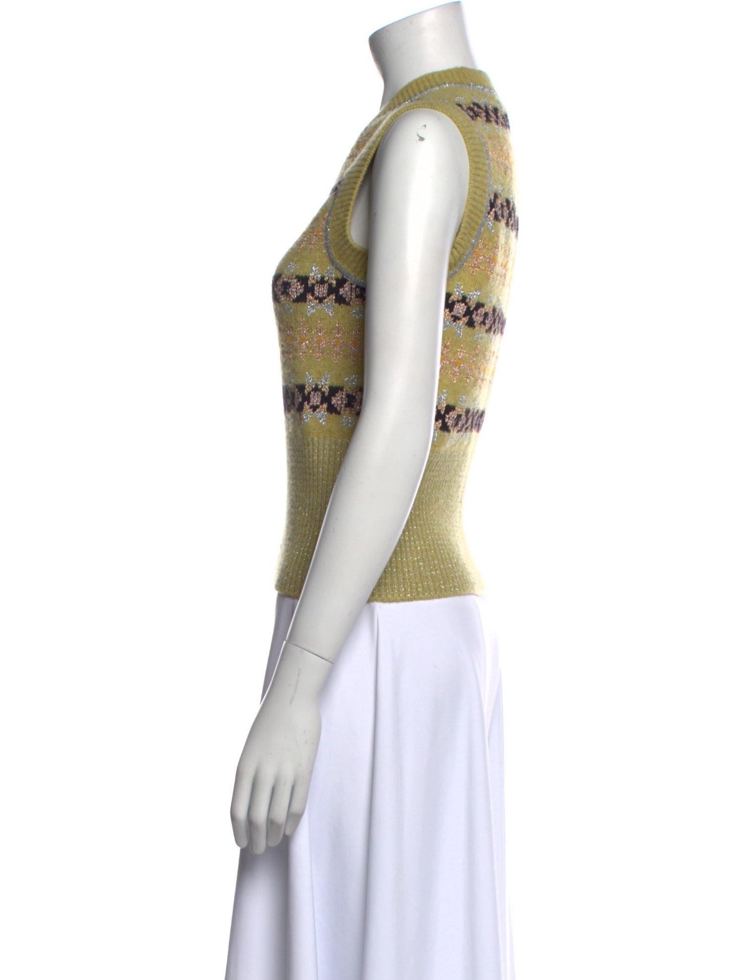 Victoria Beckham Striped V-Neck Sweater