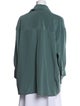Victoria Beckham Silk Three-Quarter Sleeve Button-Up Top