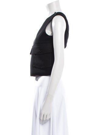 Victoria Beckham Crew Neck Sleeveless Crop Top