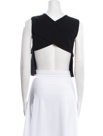 Victoria Beckham Crew Neck Sleeveless Crop Top