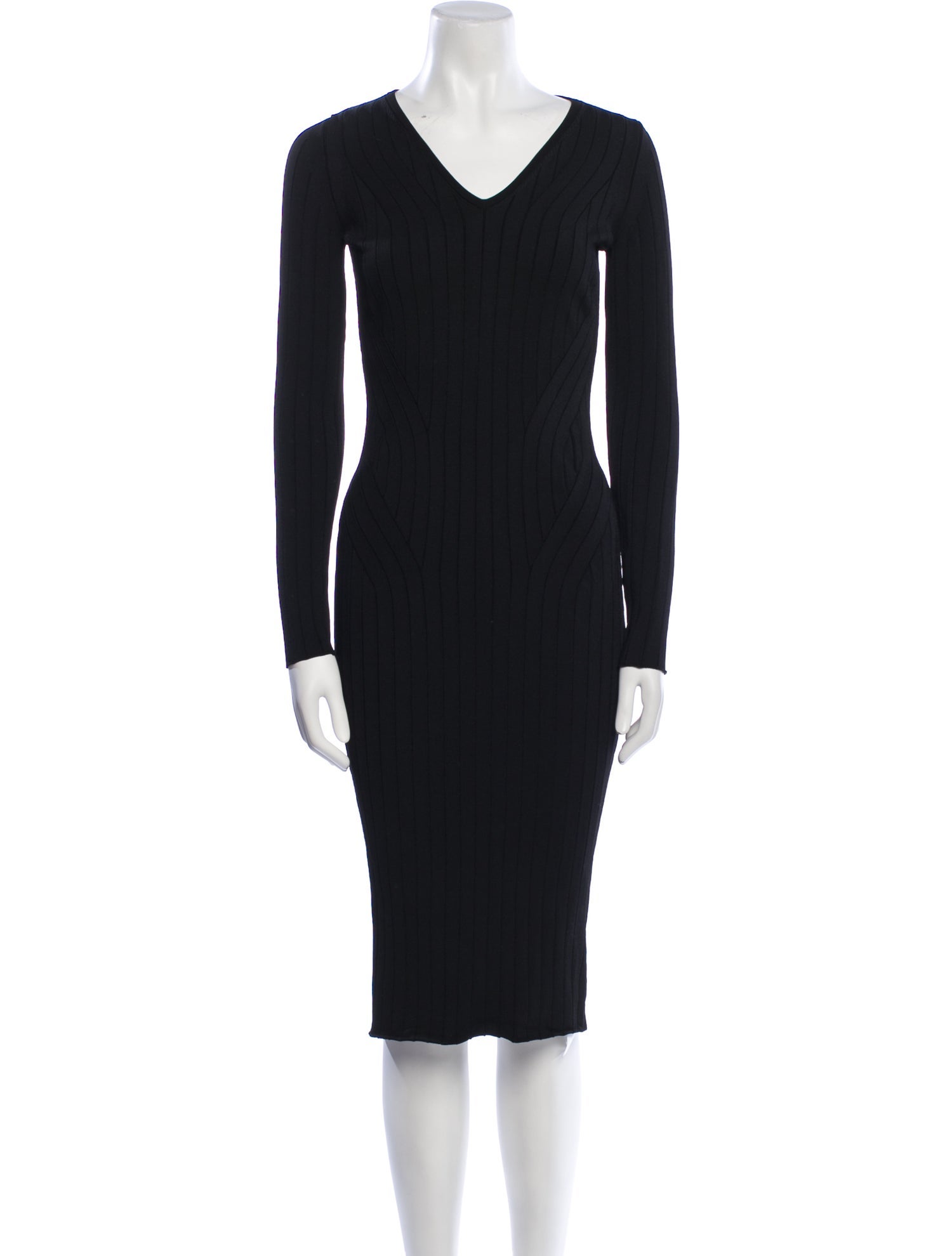 Victoria Beckham V-Neck Midi Length Dress