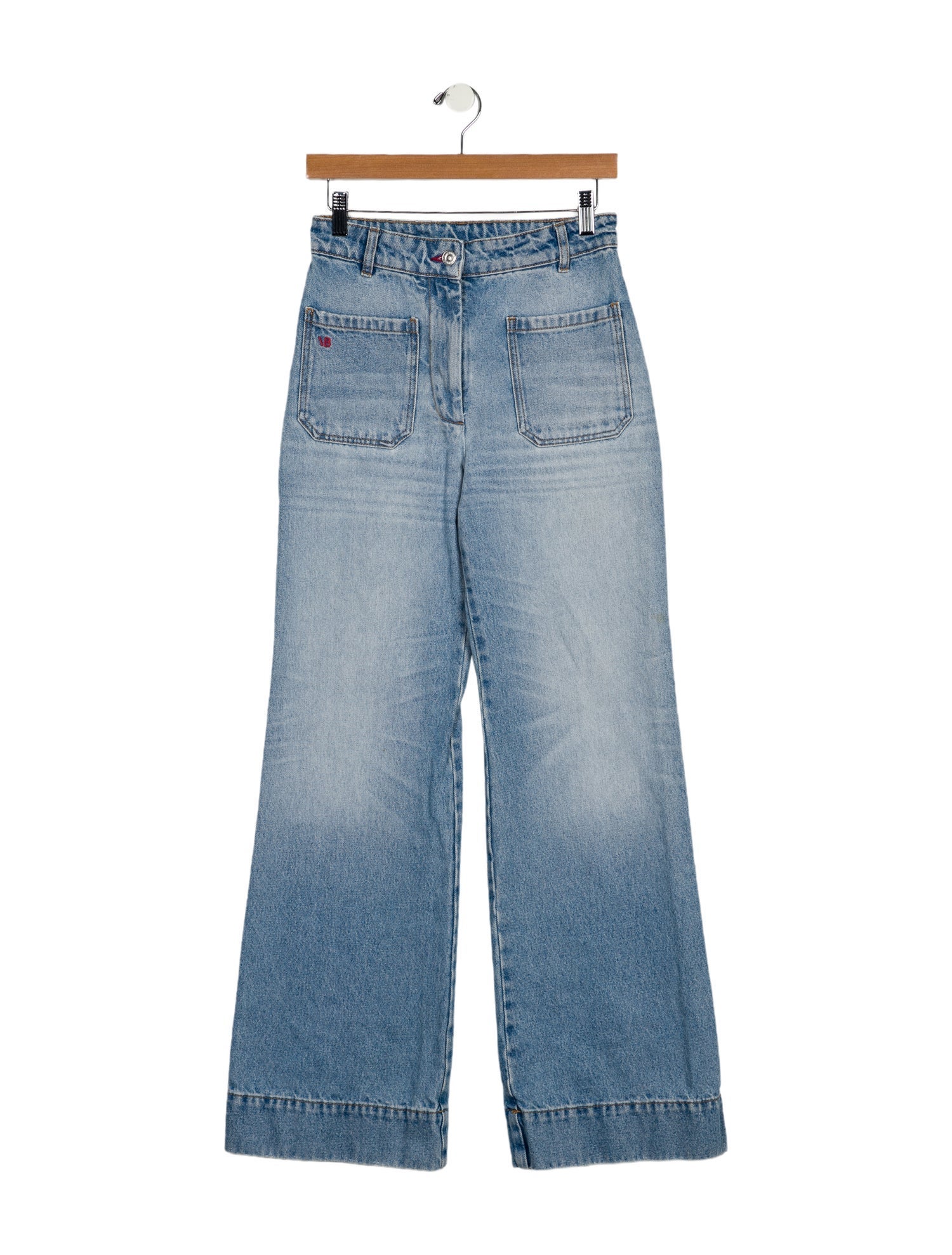 Victoria Beckham Mid-Rise Wide Leg Jeans