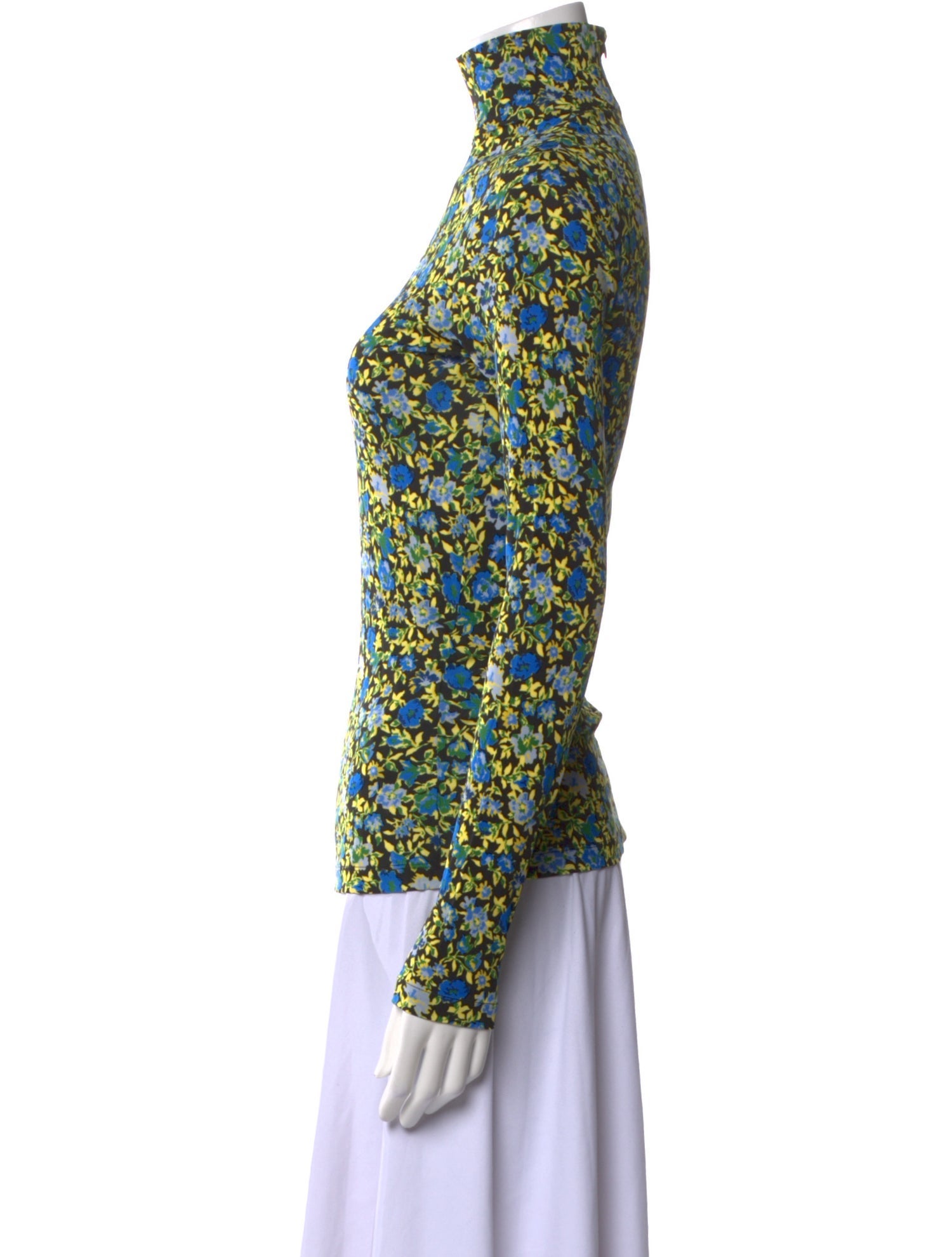 Victoria Beckham Floral Print Turtleneck Top