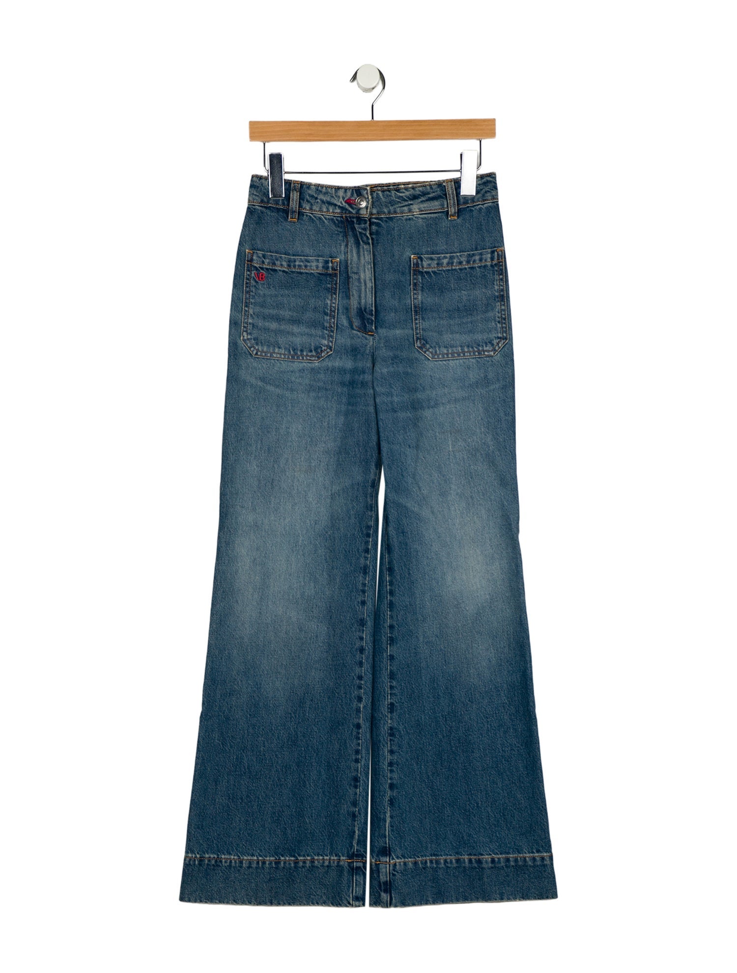 Victoria Beckham Mid-Rise Wide Leg Jeans