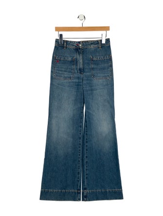 Victoria Beckham Mid-Rise Wide Leg Jeans