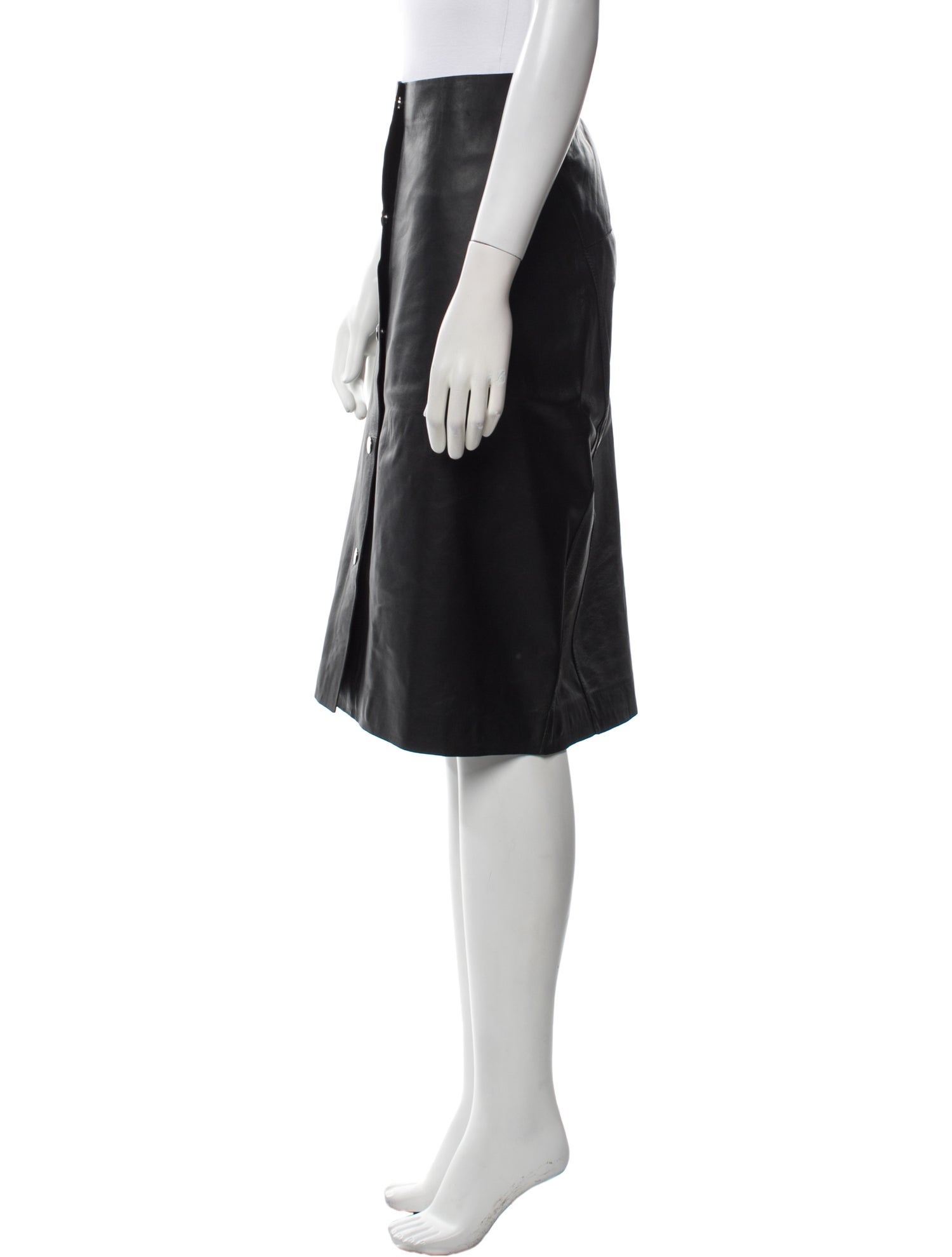 Victoria Beckham Leather Knee-Length Skirt