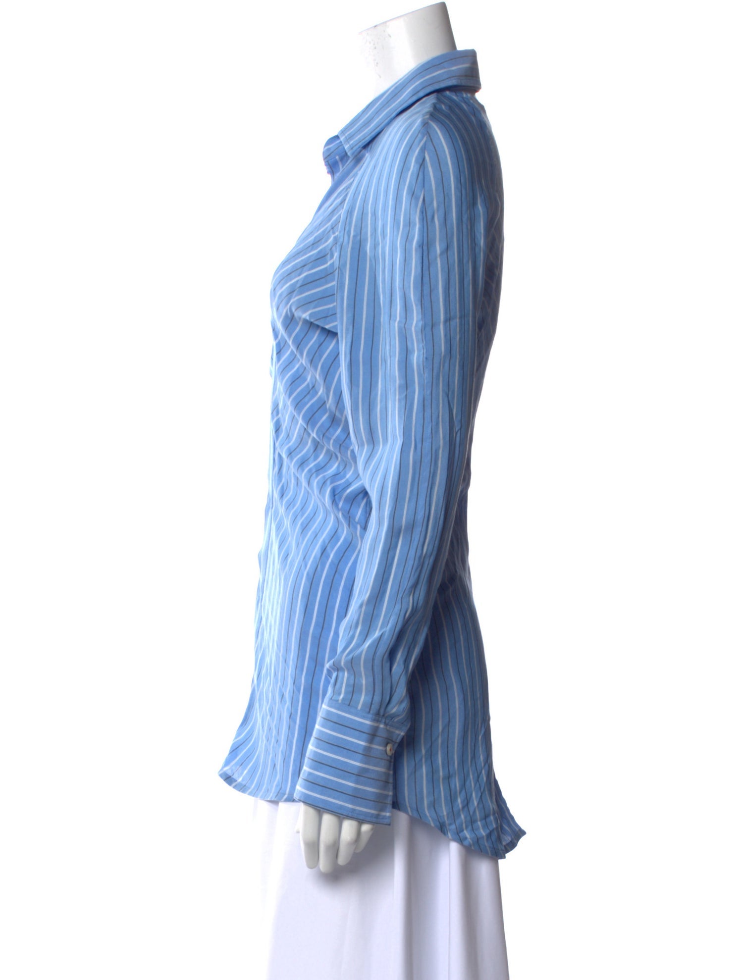 Victoria Beckham Striped Long Sleeve Button-Up Top w/ Tags