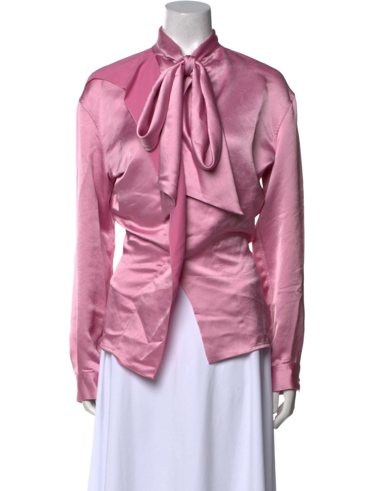 Victoria Beckham Mock Neck Long Sleeve Button-Up Top w/ Tags