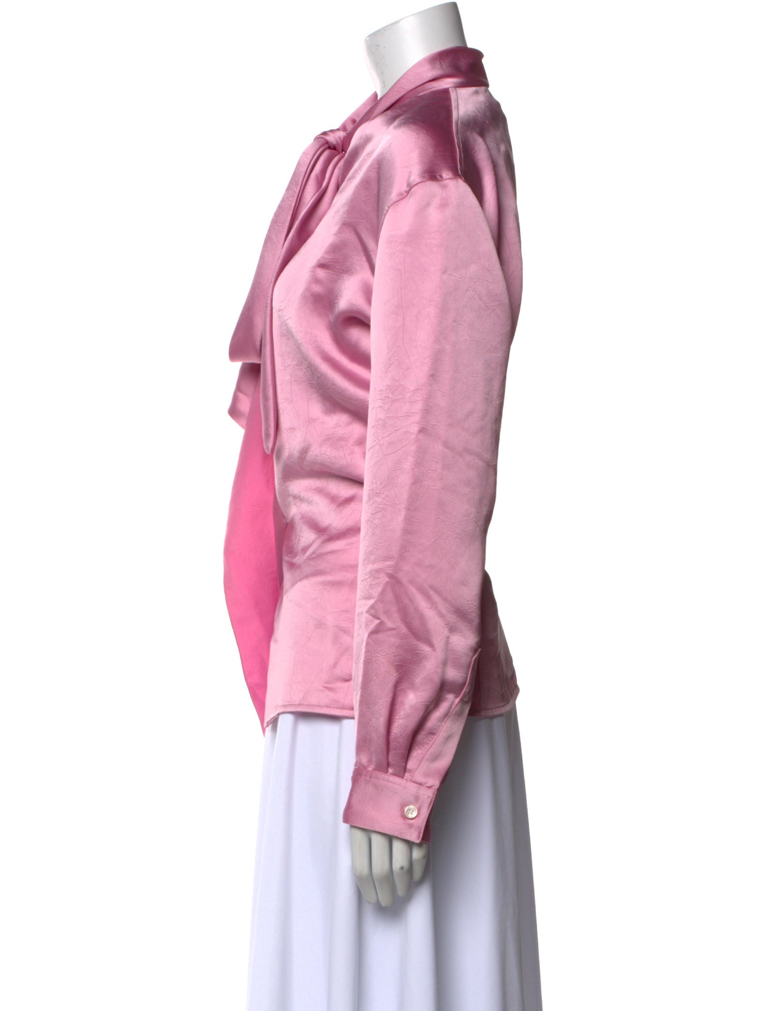 Victoria Beckham Mock Neck Long Sleeve Button-Up Top w/ Tags