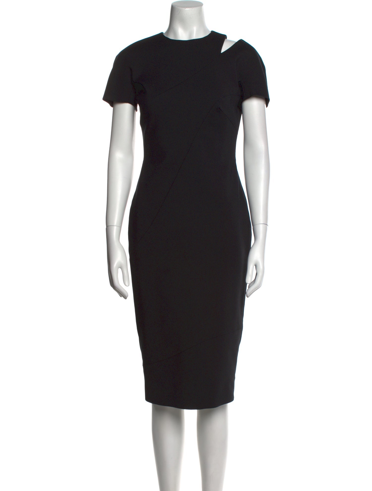 Victoria Beckham Crew Neck Midi Length Dress