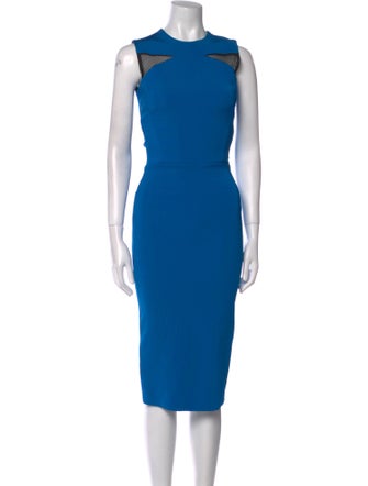 Victoria Beckham Crew Neck Midi Length Dress