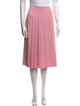 Victoria Beckham Pleated Accents Knee-Length Skirt