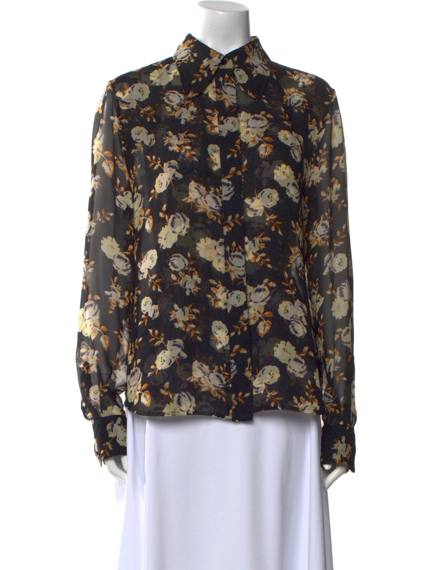 Victoria Beckham Silk Floral Print Blouse