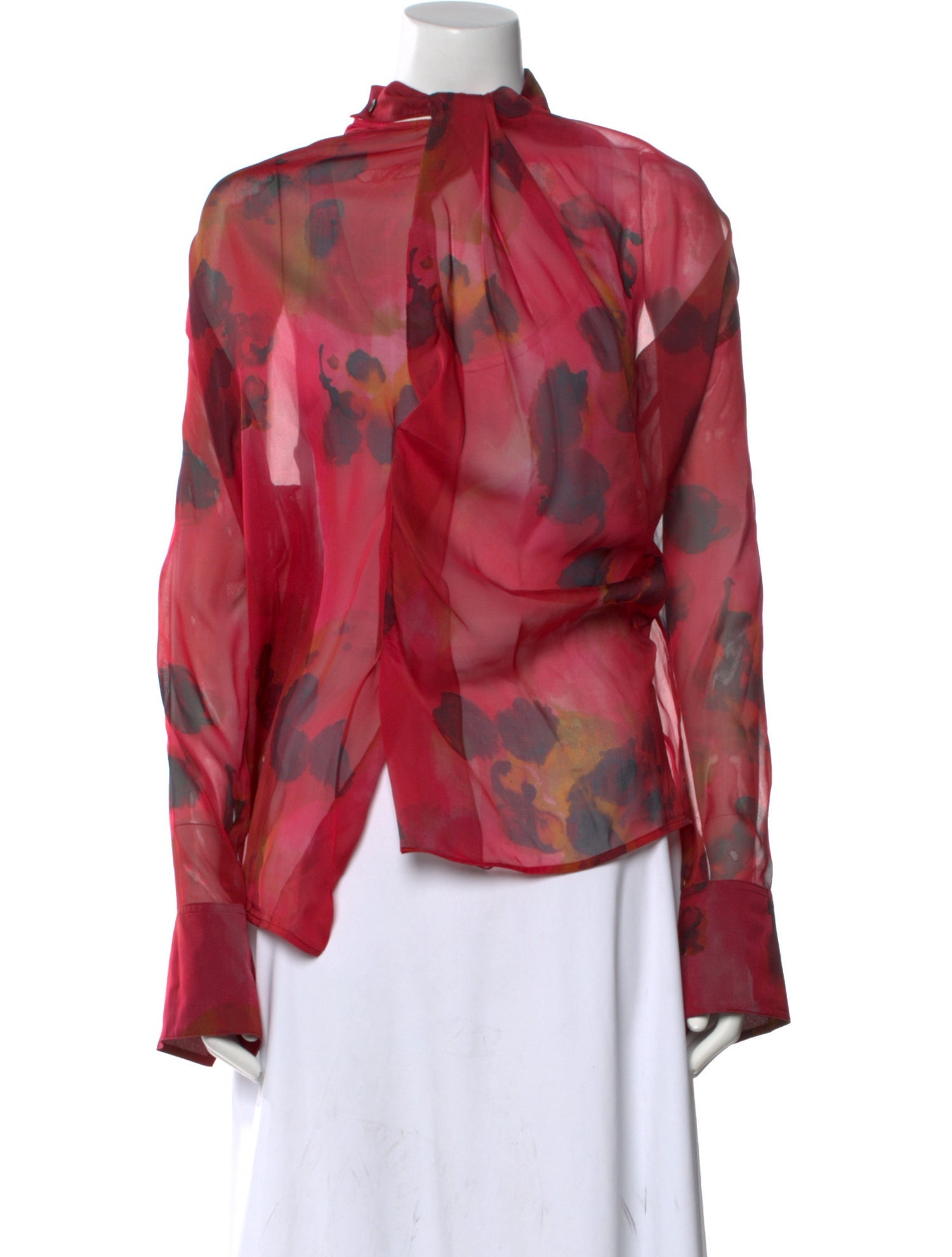 Victoria Beckham Silk Floral Print Blouse