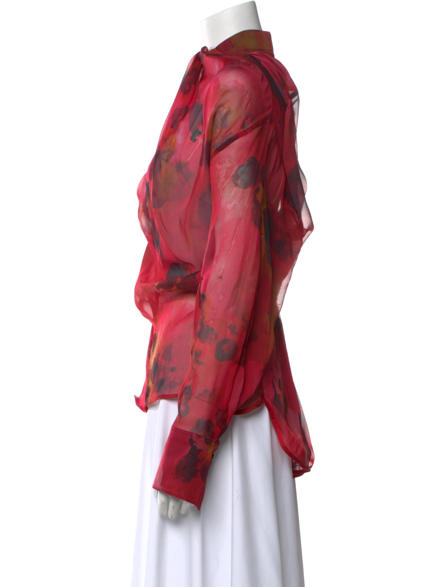 Victoria Beckham Silk Floral Print Blouse