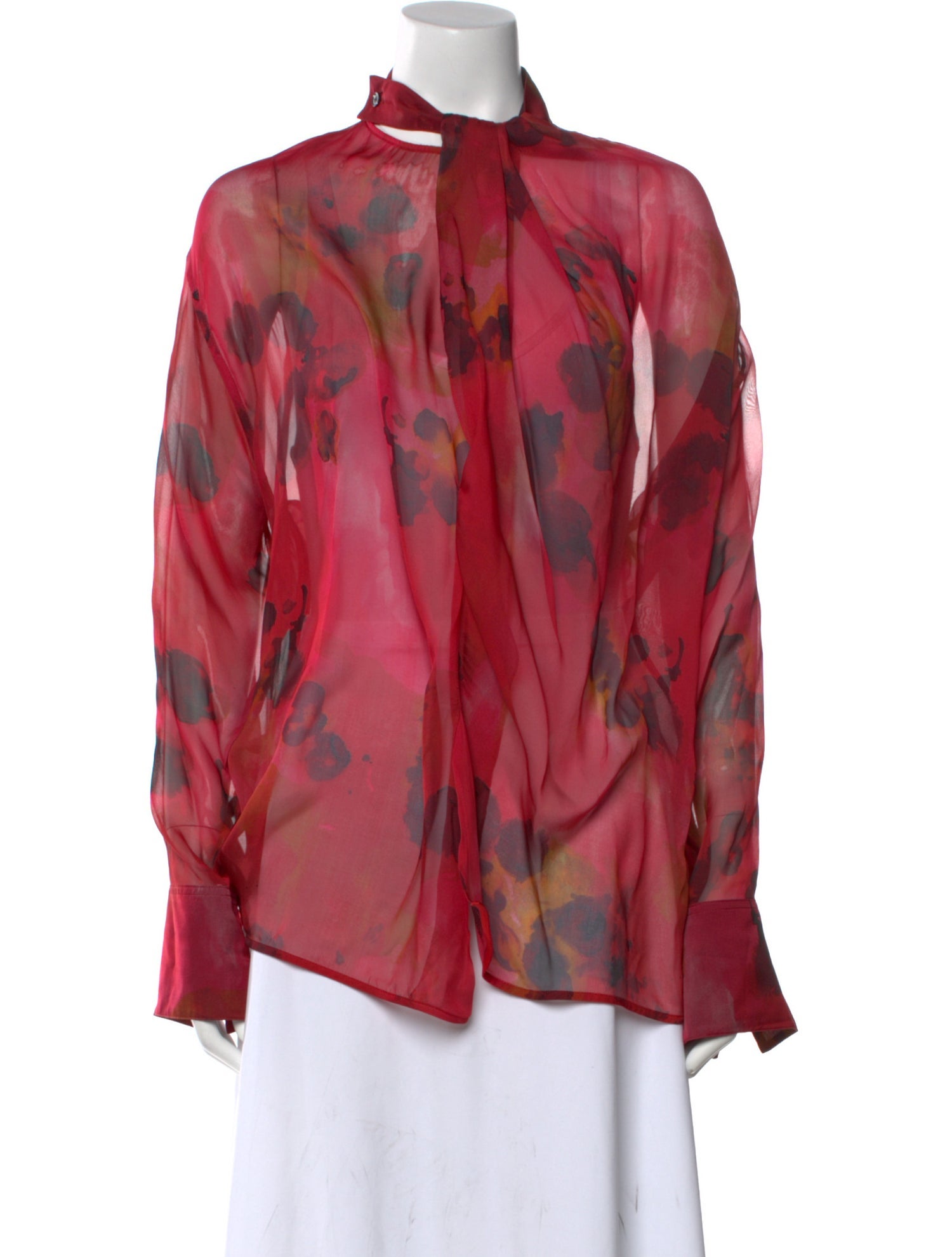 Victoria Beckham Silk Floral Print Blouse