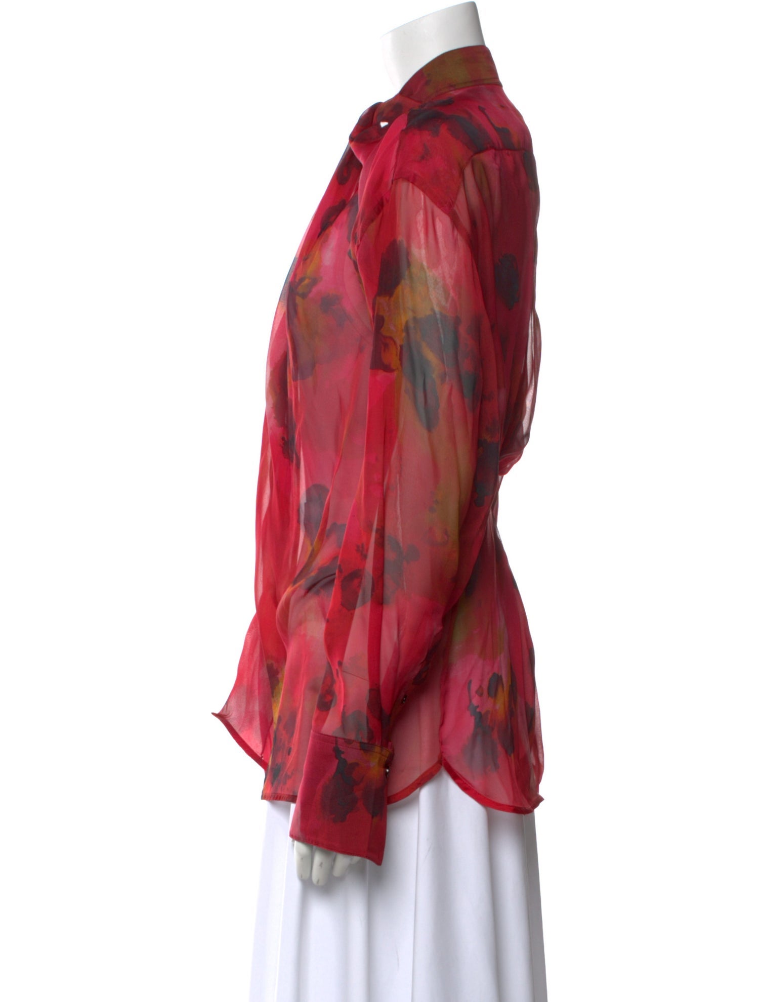 Victoria Beckham Silk Floral Print Blouse