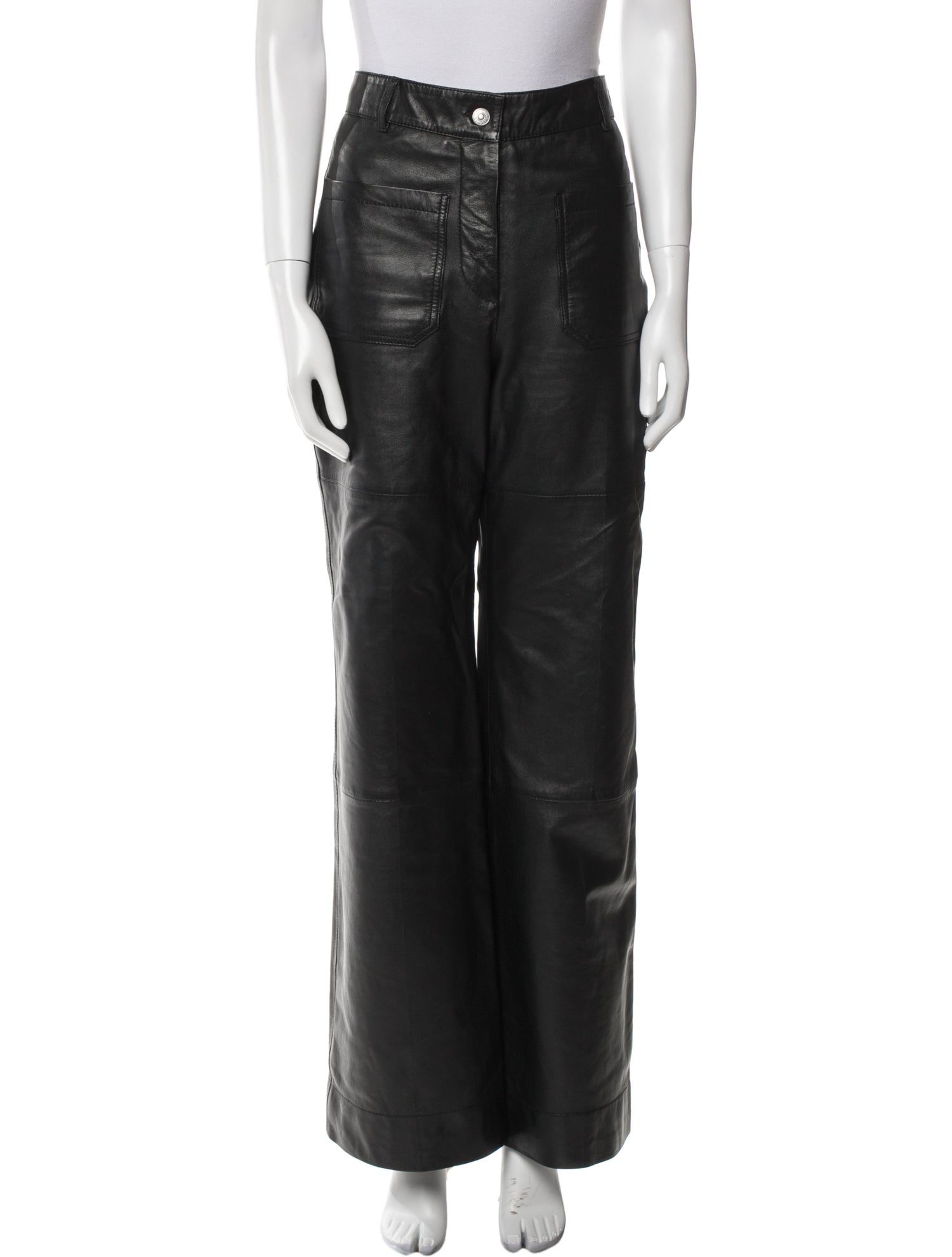 Victoria Beckham Leather Wide Leg Pants