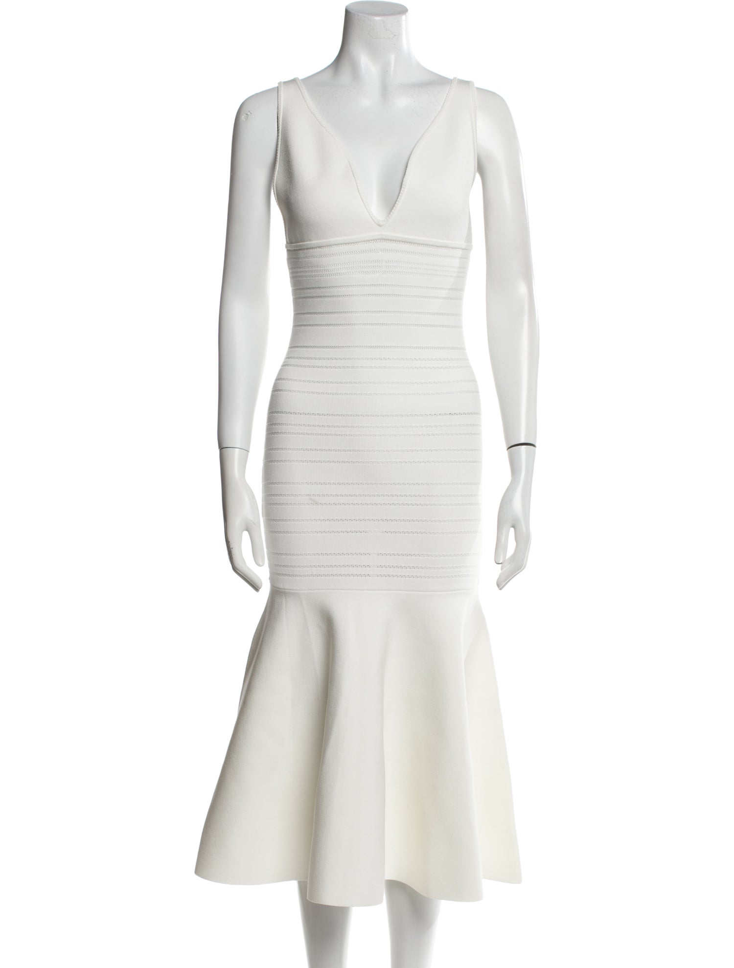 Victoria Beckham V-Neck Midi Length Dress