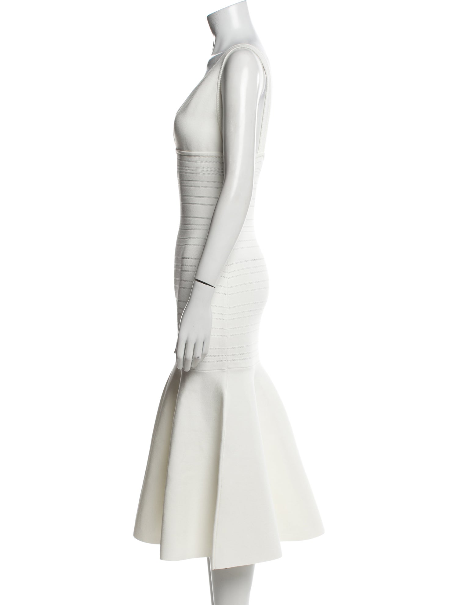 Victoria Beckham V-Neck Midi Length Dress