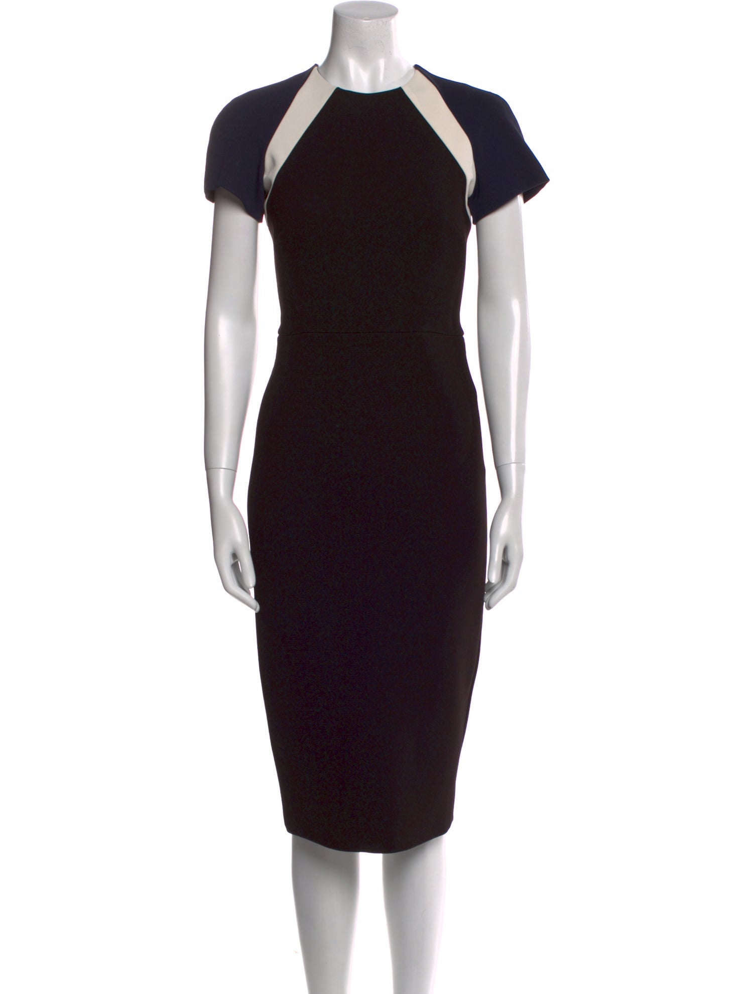 Victoria Beckham Colorblock Pattern Midi Length Dress