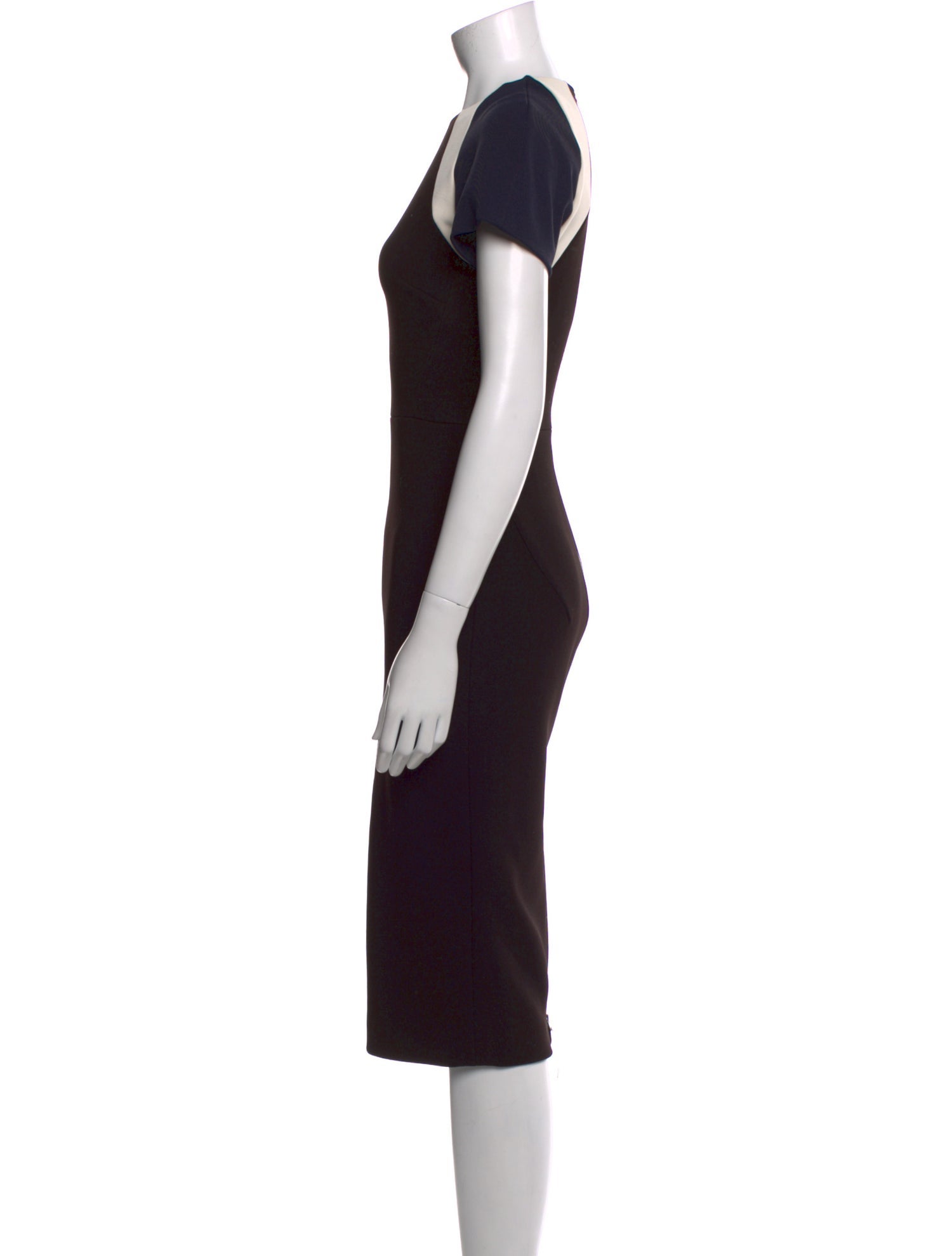 Victoria Beckham Colorblock Pattern Midi Length Dress