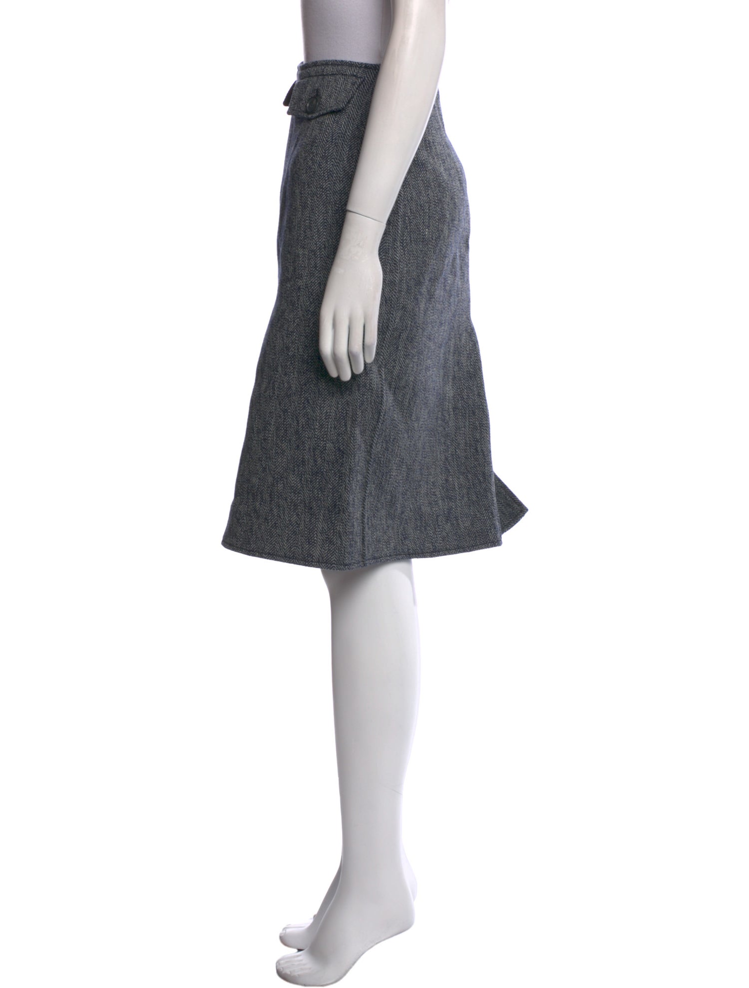 Victoria Beckham Virgin Wool Knee-Length Skirt