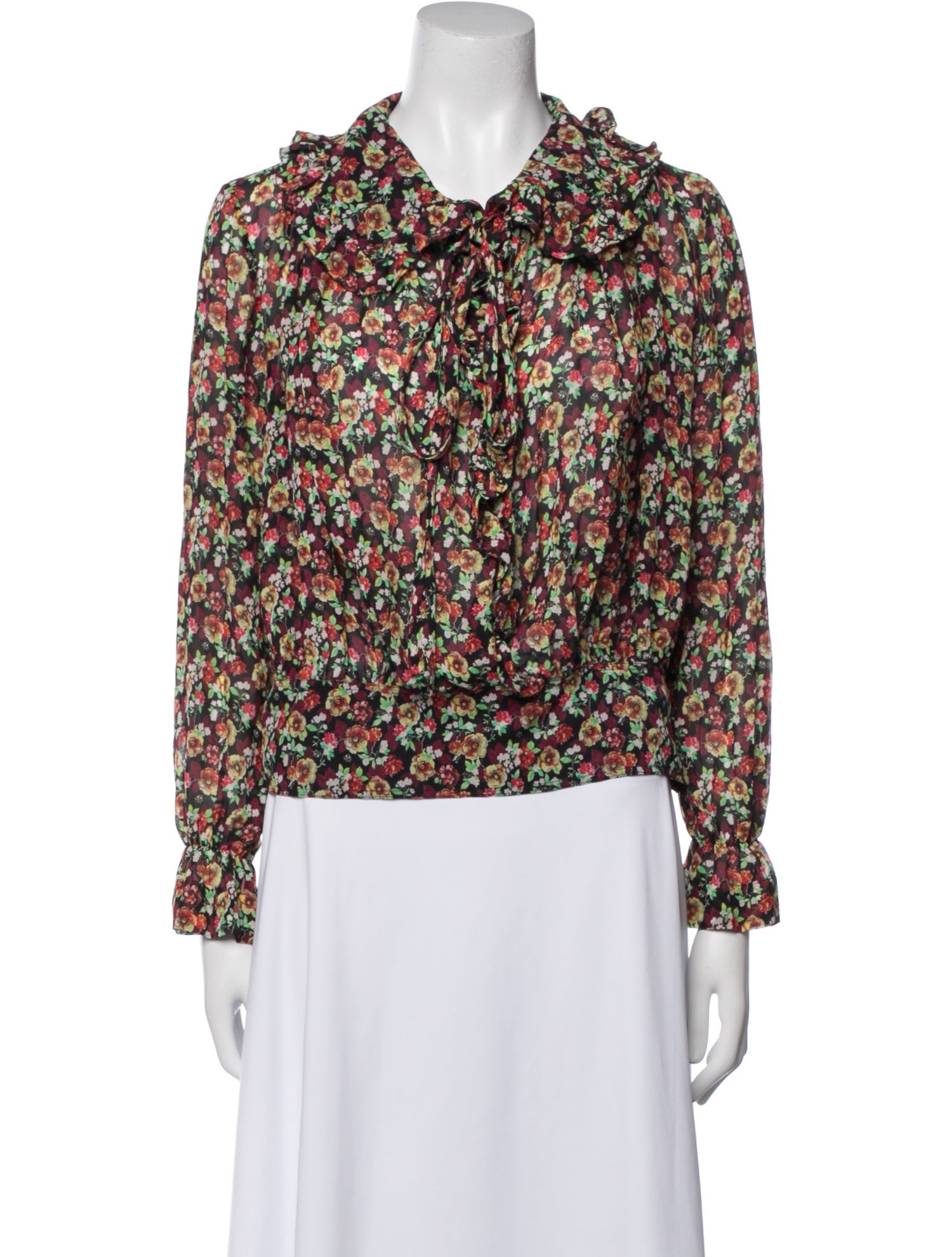 Victoria Beckham Silk Floral Print Blouse