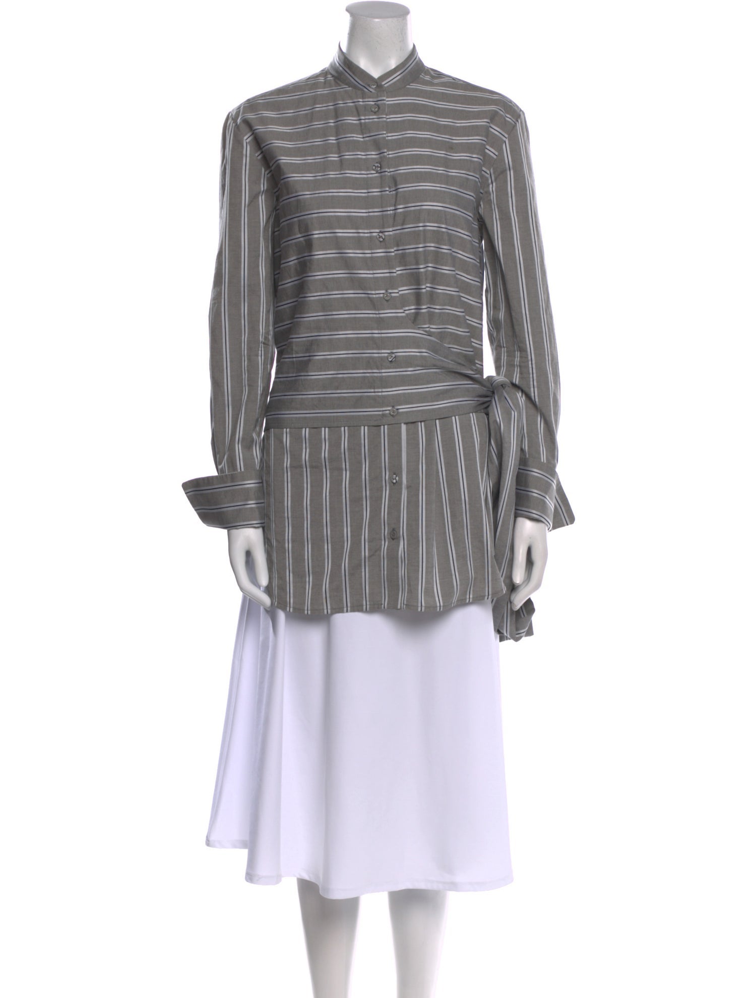 Victoria Beckham Striped Mock Neck Tunic