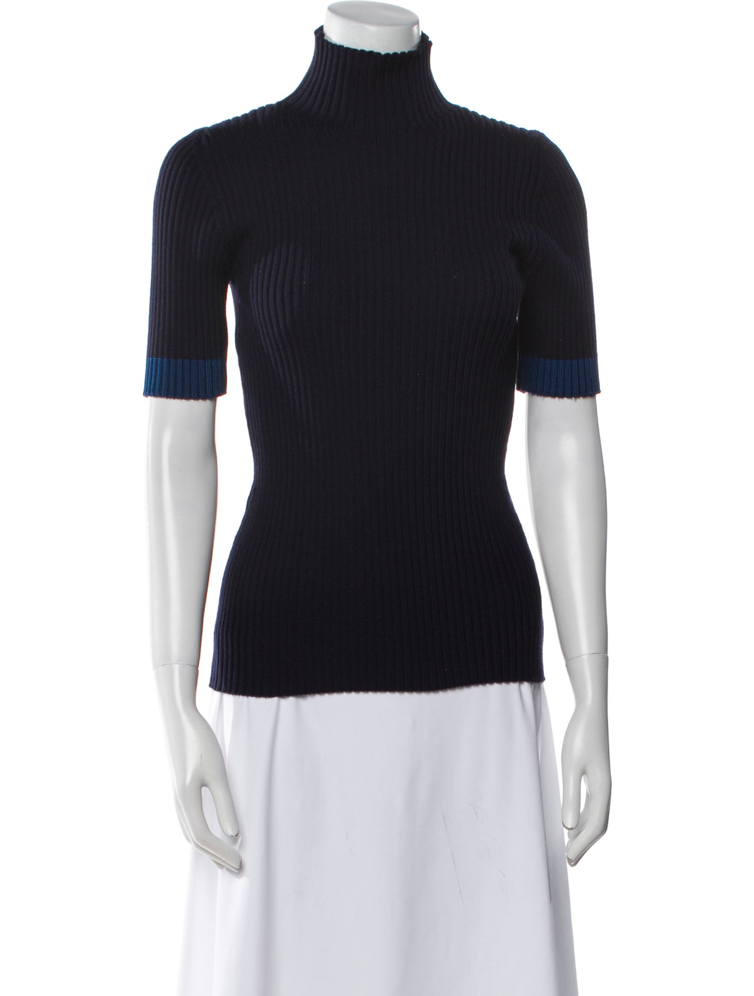 Victoria Beckham Turtleneck Short Sleeve Top