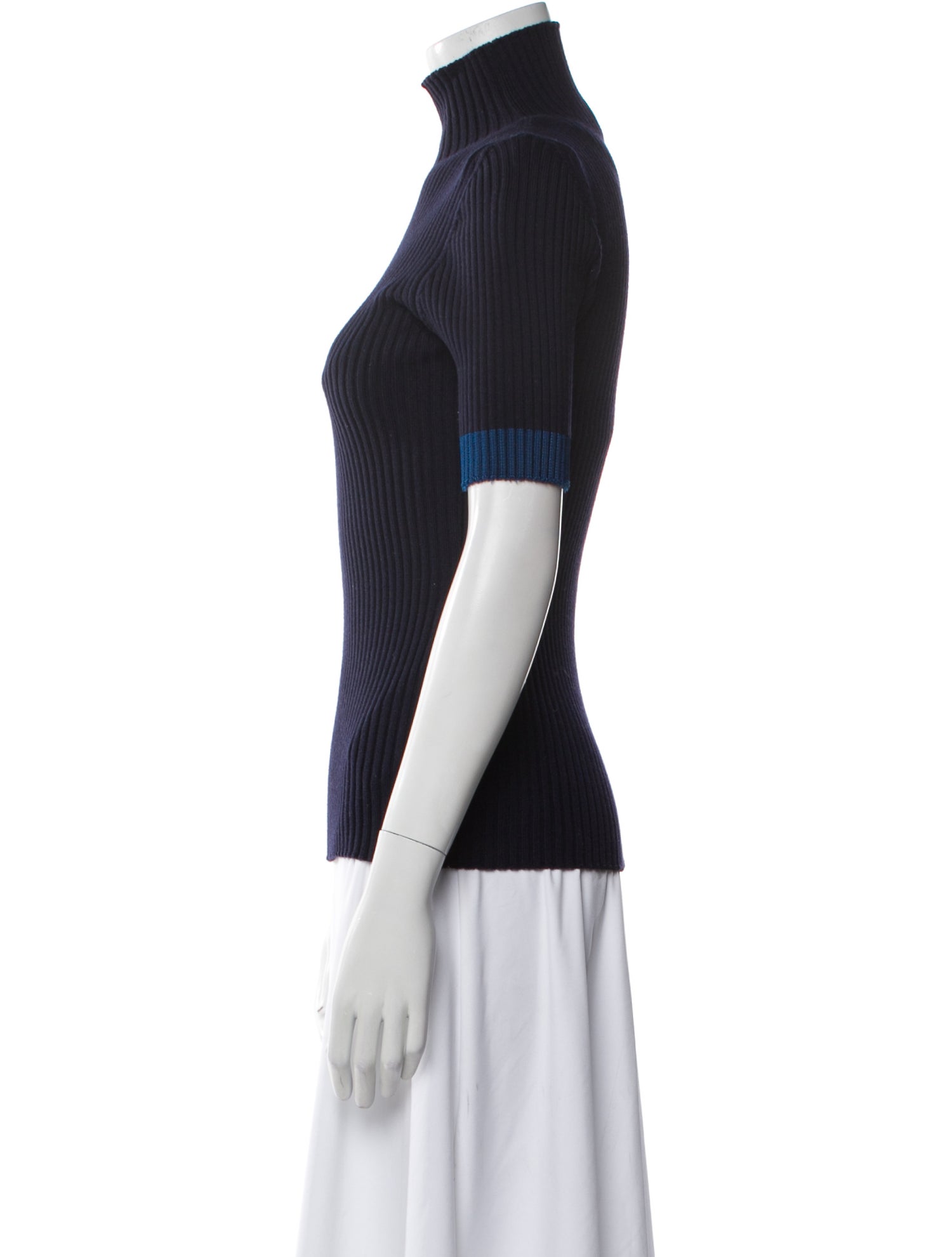 Victoria Beckham Turtleneck Short Sleeve Top