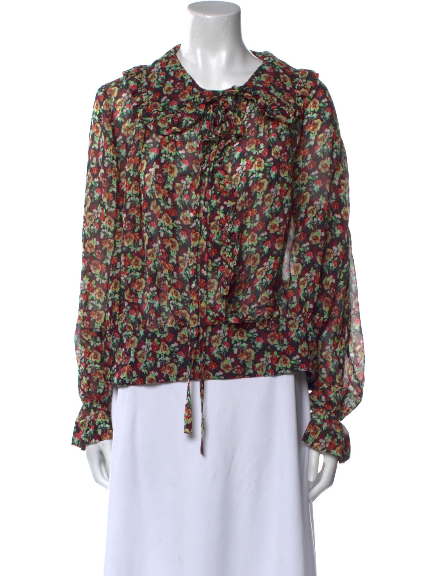 Victoria Beckham Silk Floral Print Blouse