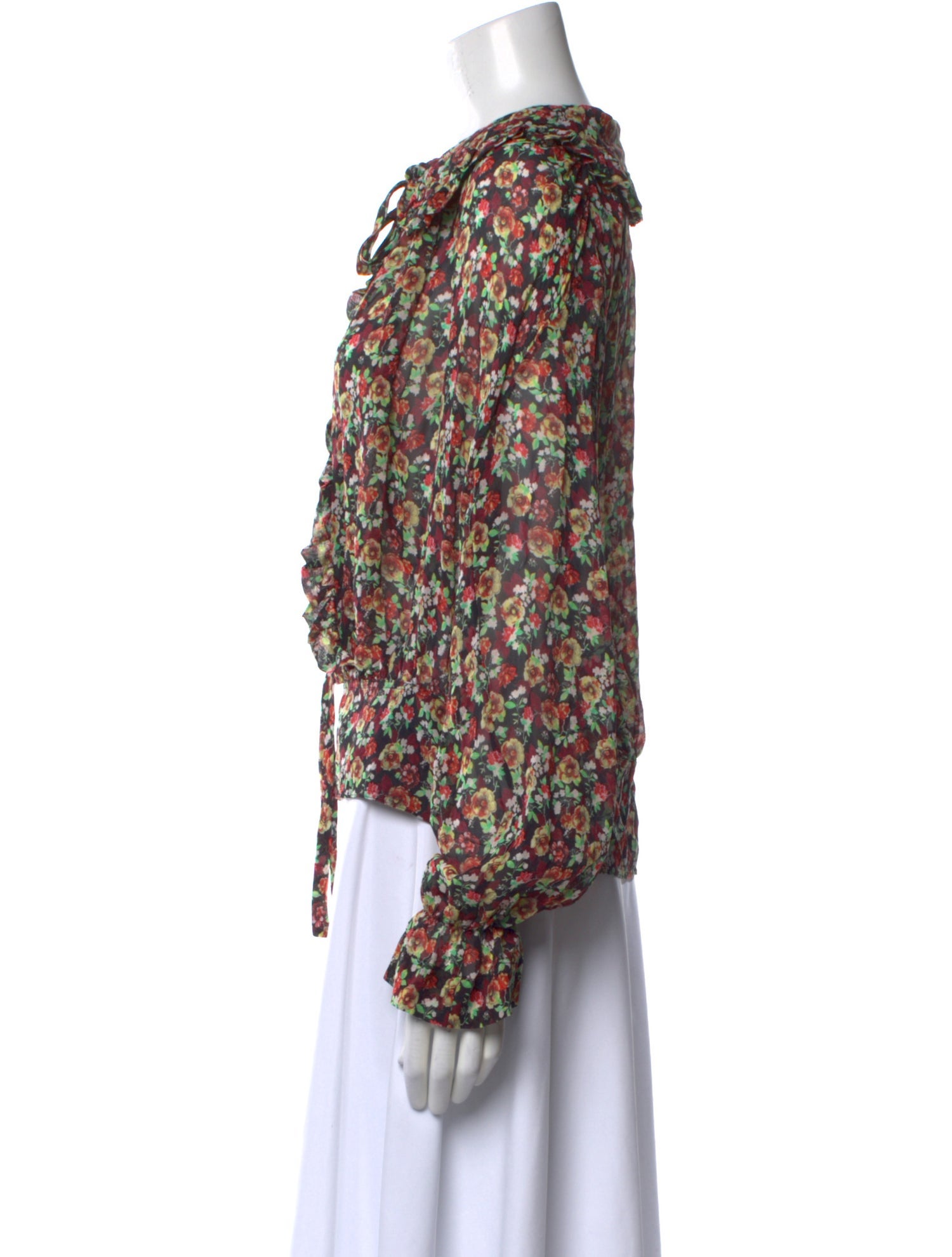 Victoria Beckham Silk Floral Print Blouse