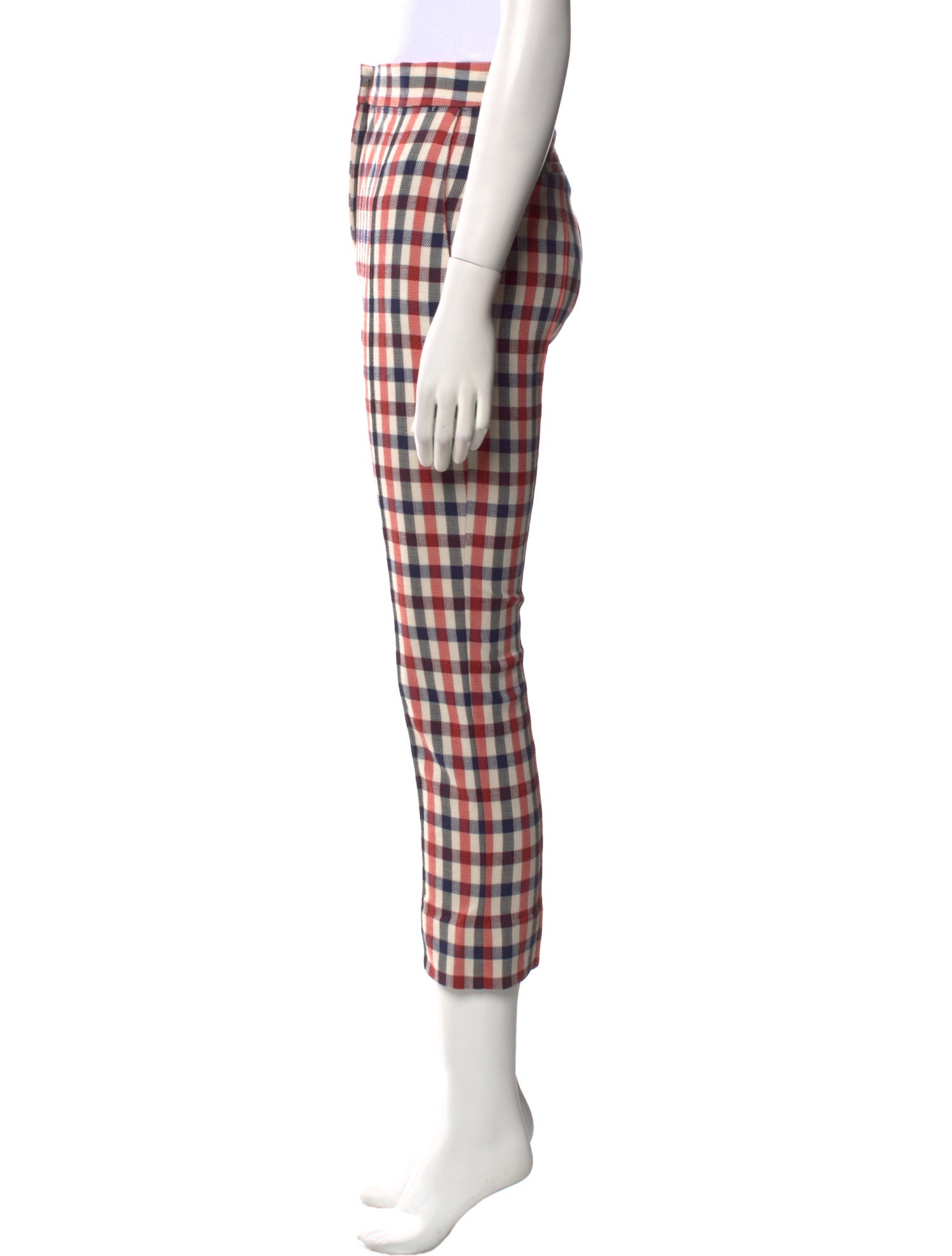 Victoria Beckham Plaid Print Straight Leg Pants