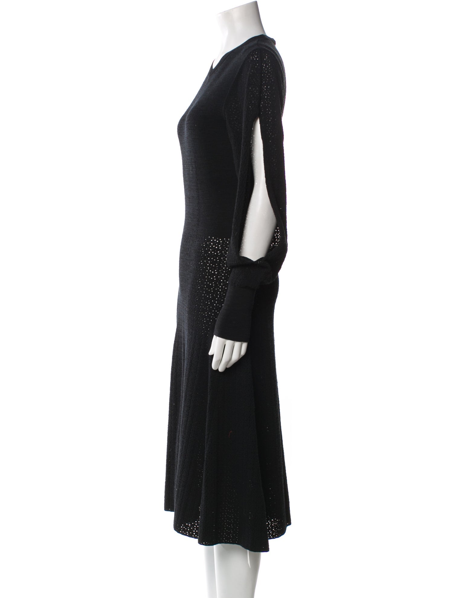 Victoria Beckham Crew Neck Midi Length Dress