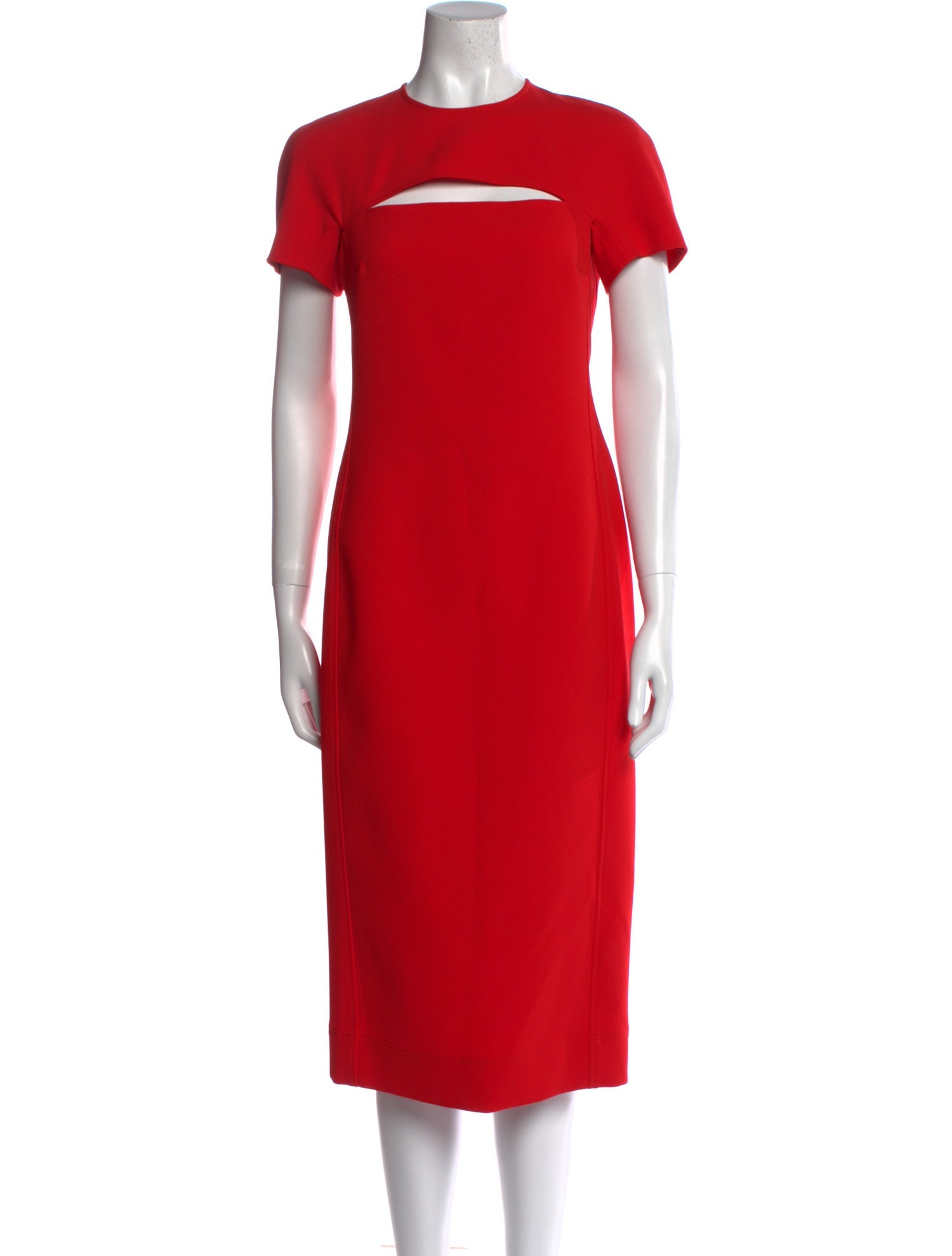 Victoria Beckham Crew Neck Midi Length Dress