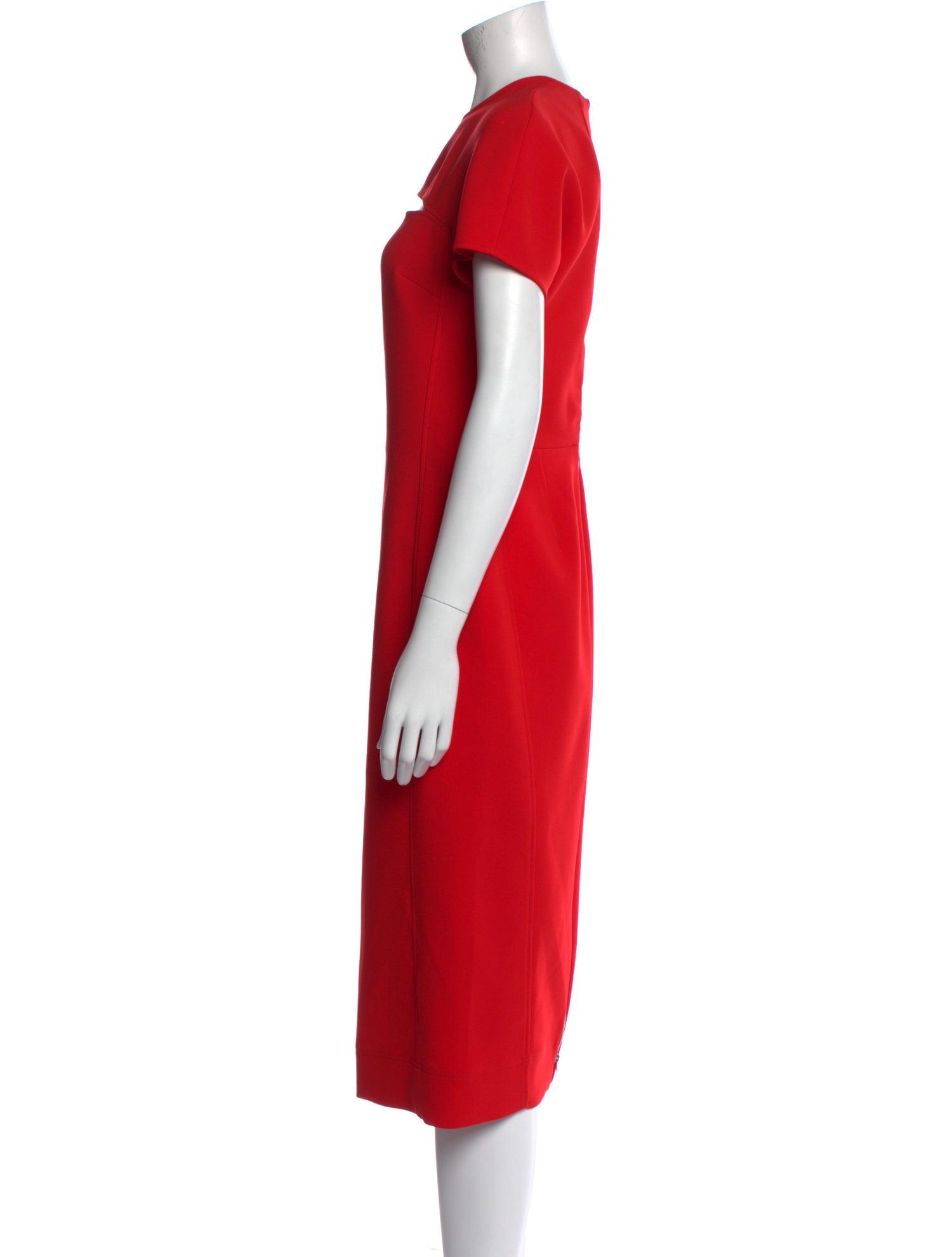 Victoria Beckham Crew Neck Midi Length Dress