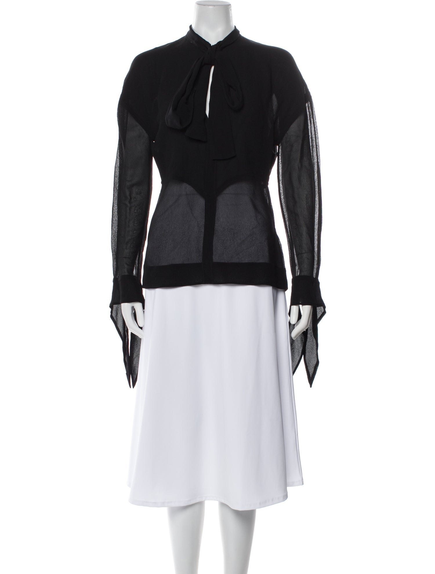 Victoria Beckham Mock Neck Long Sleeve Top