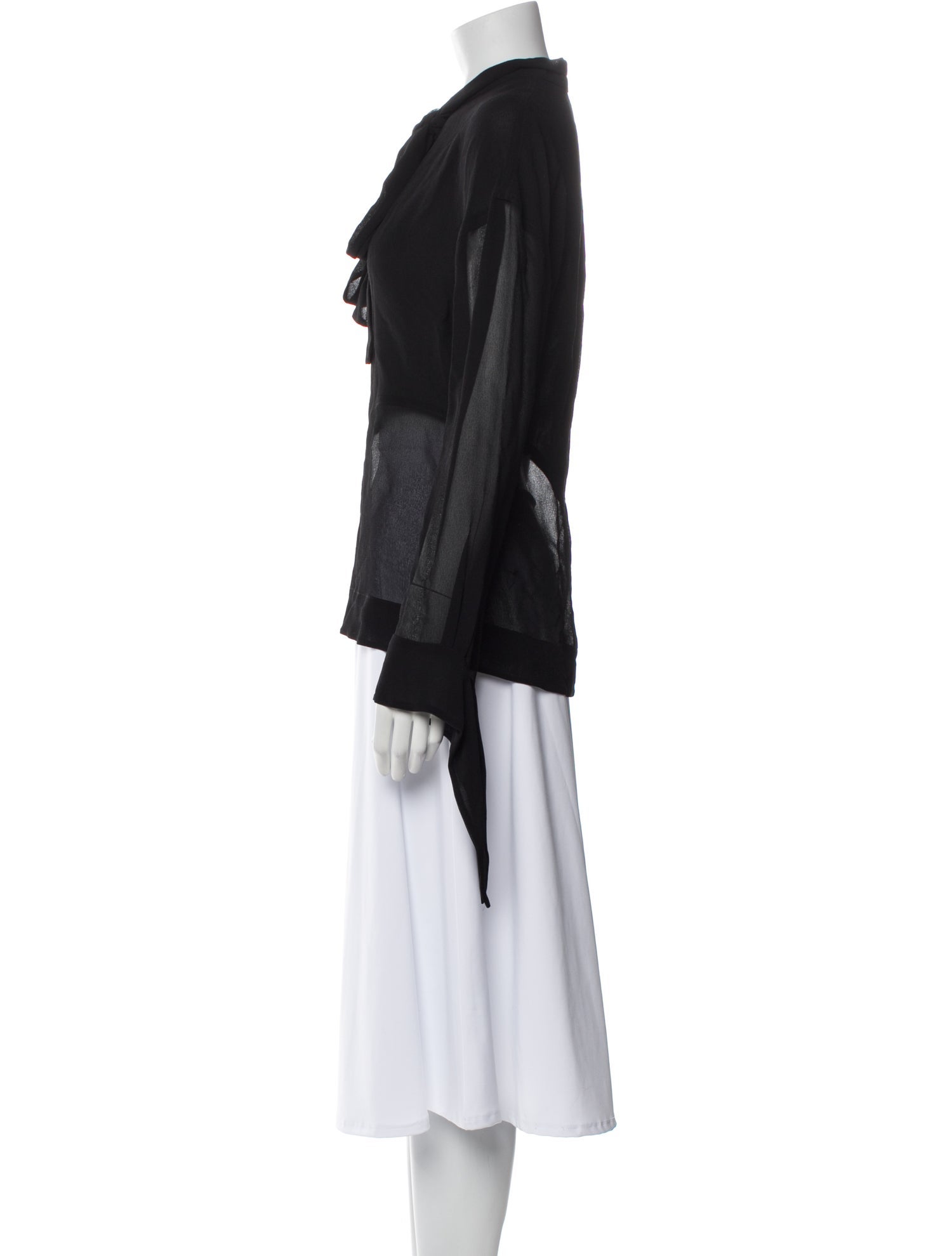 Victoria Beckham Mock Neck Long Sleeve Top