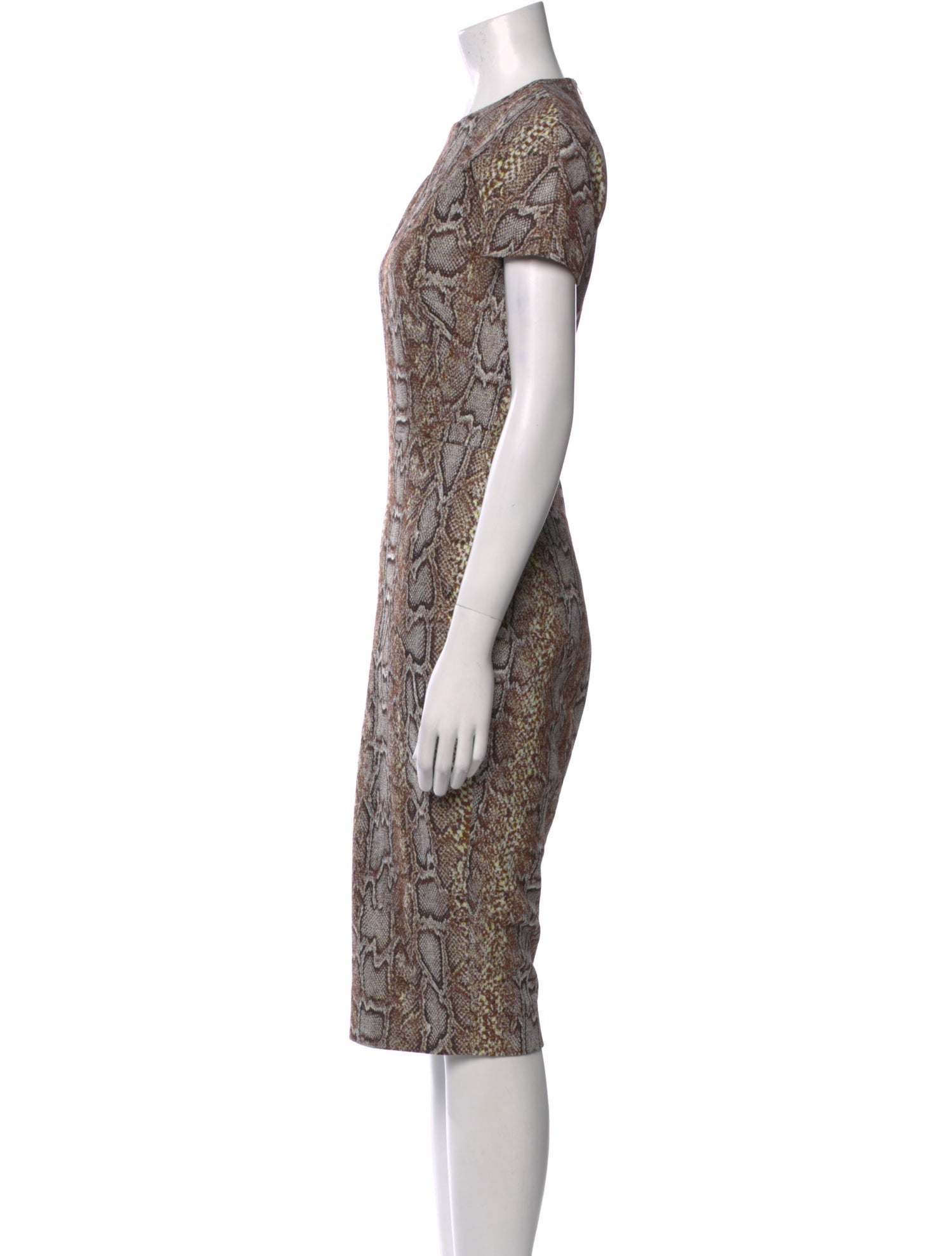 Victoria Beckham Animal Print Midi Length Dress