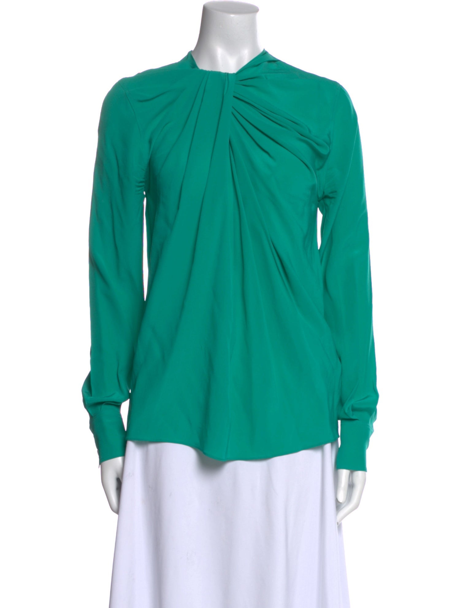 Victoria Beckham Silk Mock Neck Blouse