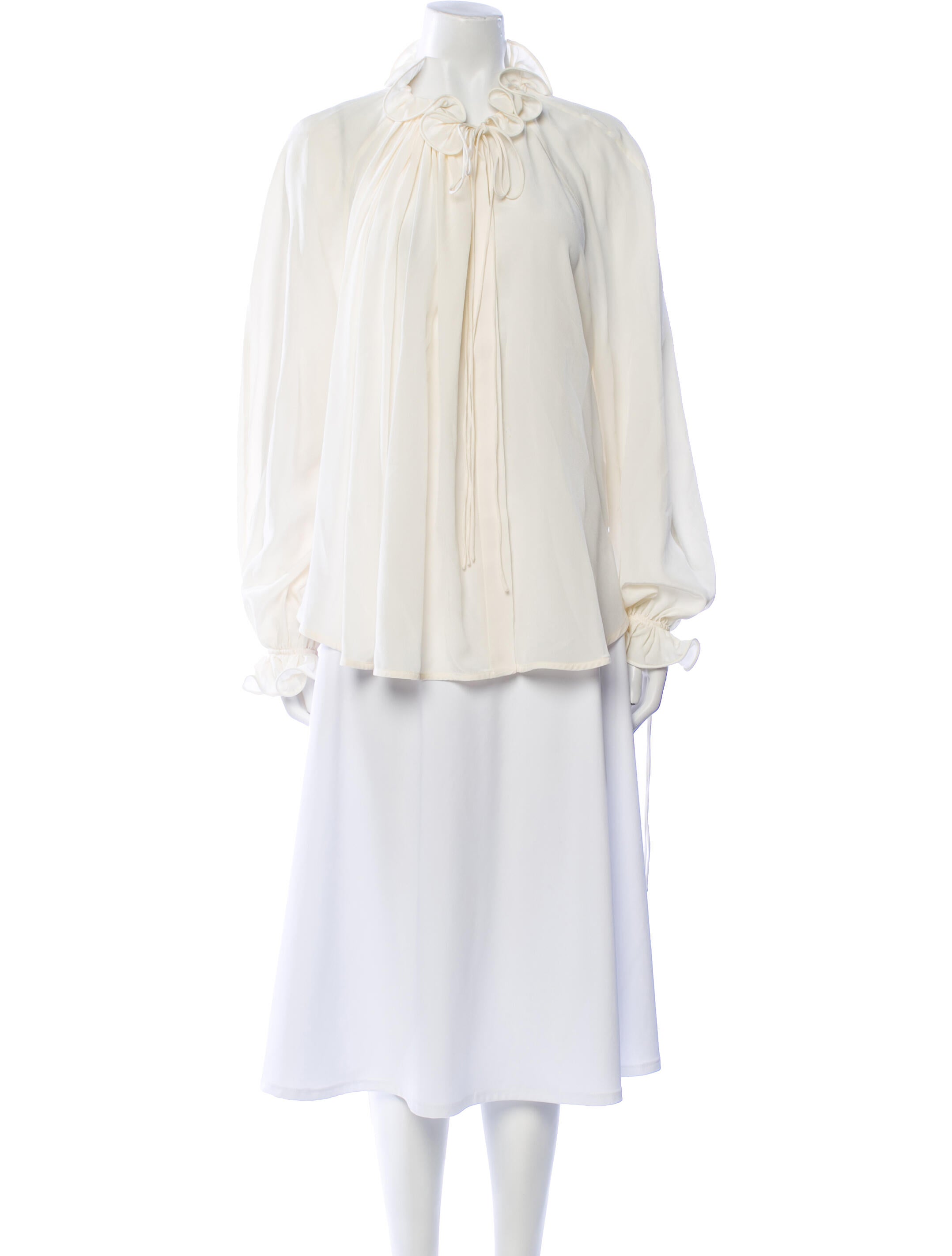 Victoria Beckham Silk Mock Neck Tunic