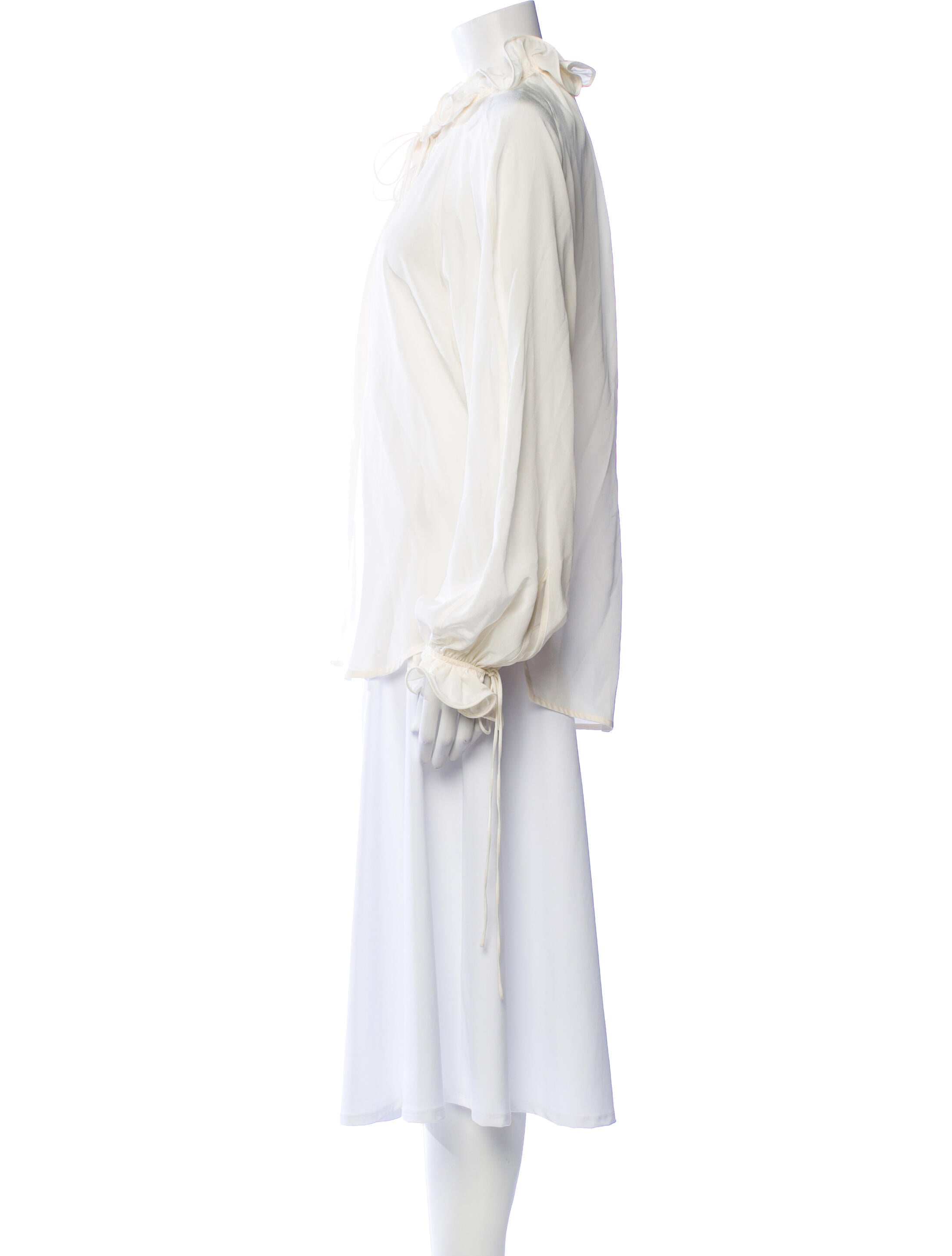 Victoria Beckham Silk Mock Neck Tunic