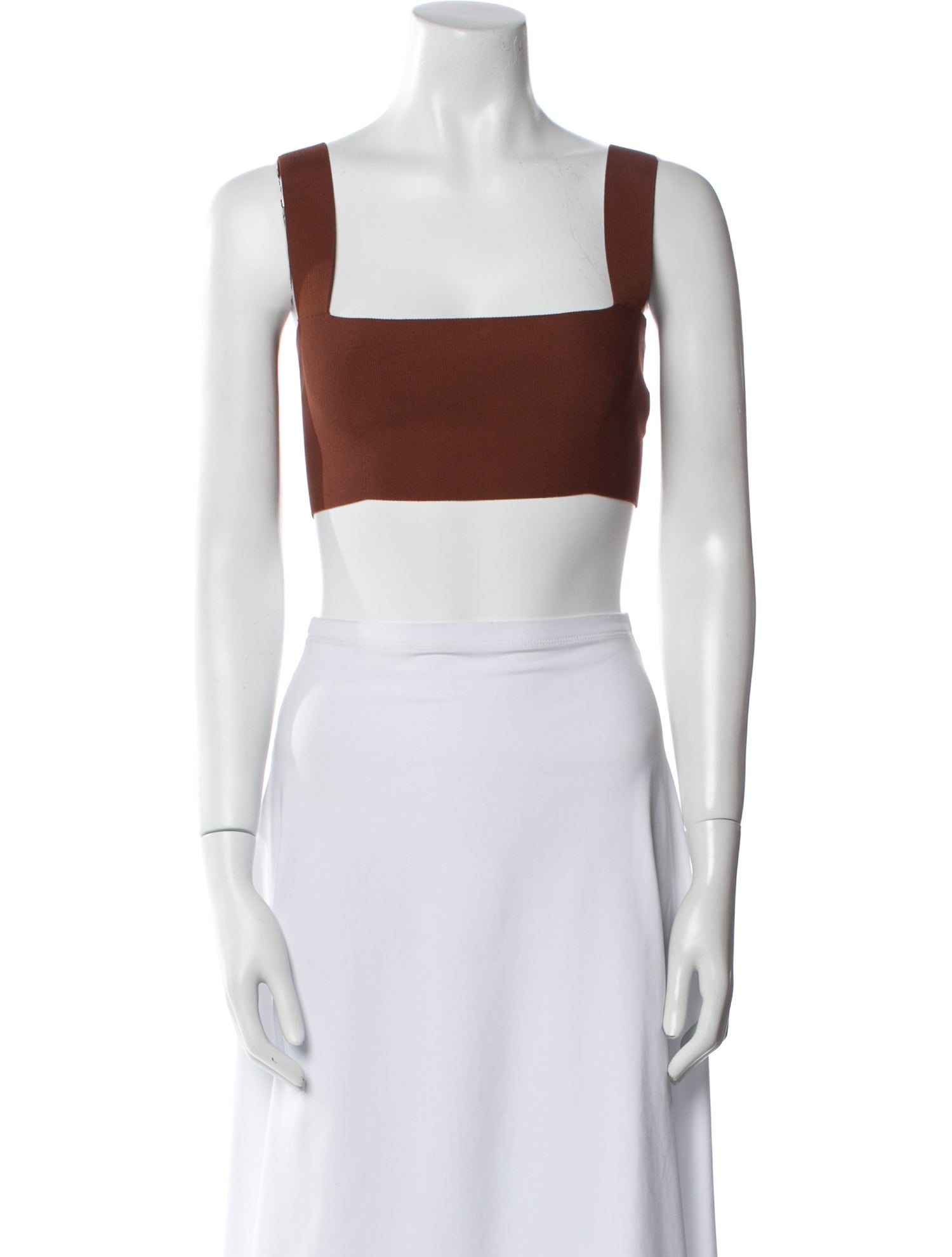Victoria Beckham Square Neckline Sleeveless Crop Top