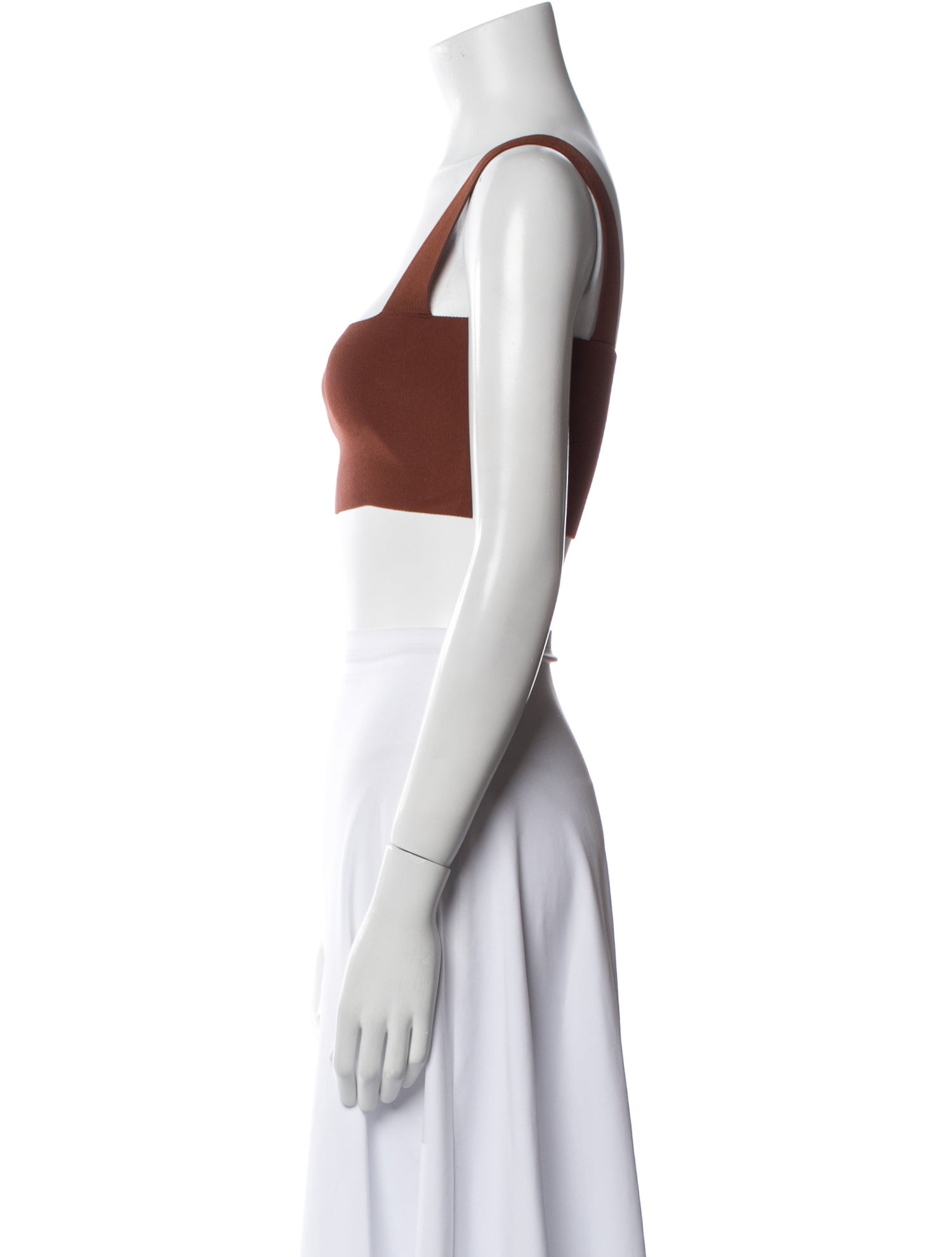 Victoria Beckham Square Neckline Sleeveless Crop Top